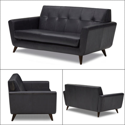 Adorn India Exclusive Alexus Leaterette 3+2 Sofa Set (Black)