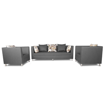 Adorn India Alica 3-1-1 5 Seater Sofa Set(Light Grey)