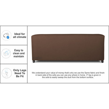 Adorn India Brisco 3 Seater Sofa (Brown), Wood, Foam