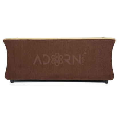 Adorn India Acura 3 Seater Sofa (Brown & Beige)