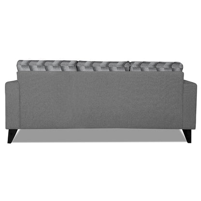 Adorn India Berlin Bricks L Shape 4 Seater Sofa Set (Left Hand Side) (Grey) Martin Plus (3 Year Warranty)