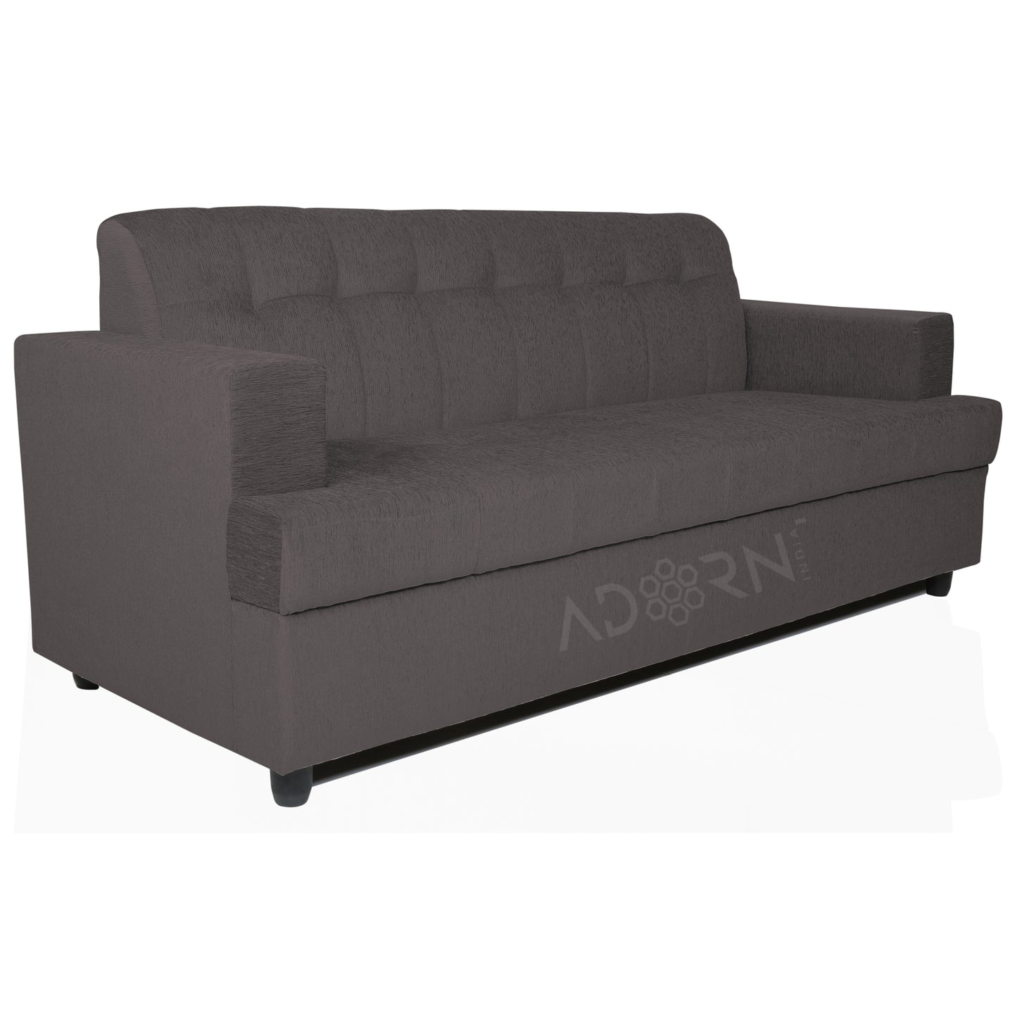 Adorn India Aleena 3 Seater Sofa(Grey)