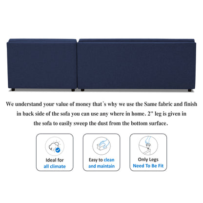 Adorn India Atlas Modular Sofa Set (Dark Blue)(3 Year Warranty)