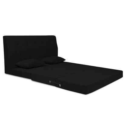 Adorn India Easy Highback Three Seater Sofa Cum Bed Decent 5' x 6' (Black) (1 Year Warranty)
