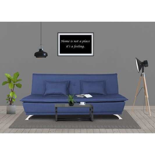 Adorn India Arden 4 Seater Sofa Cum Bed 4 x 6 (Blue) (3 Year Warranty)