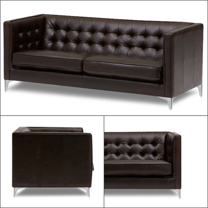 Adorn India Exclusive Cosmos Leatherette 3-1-1 Sofa Set (Brown)