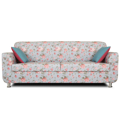 Adorn India Roselyn Digital Print 3+2 5 Seater Sofa Set (Blue)