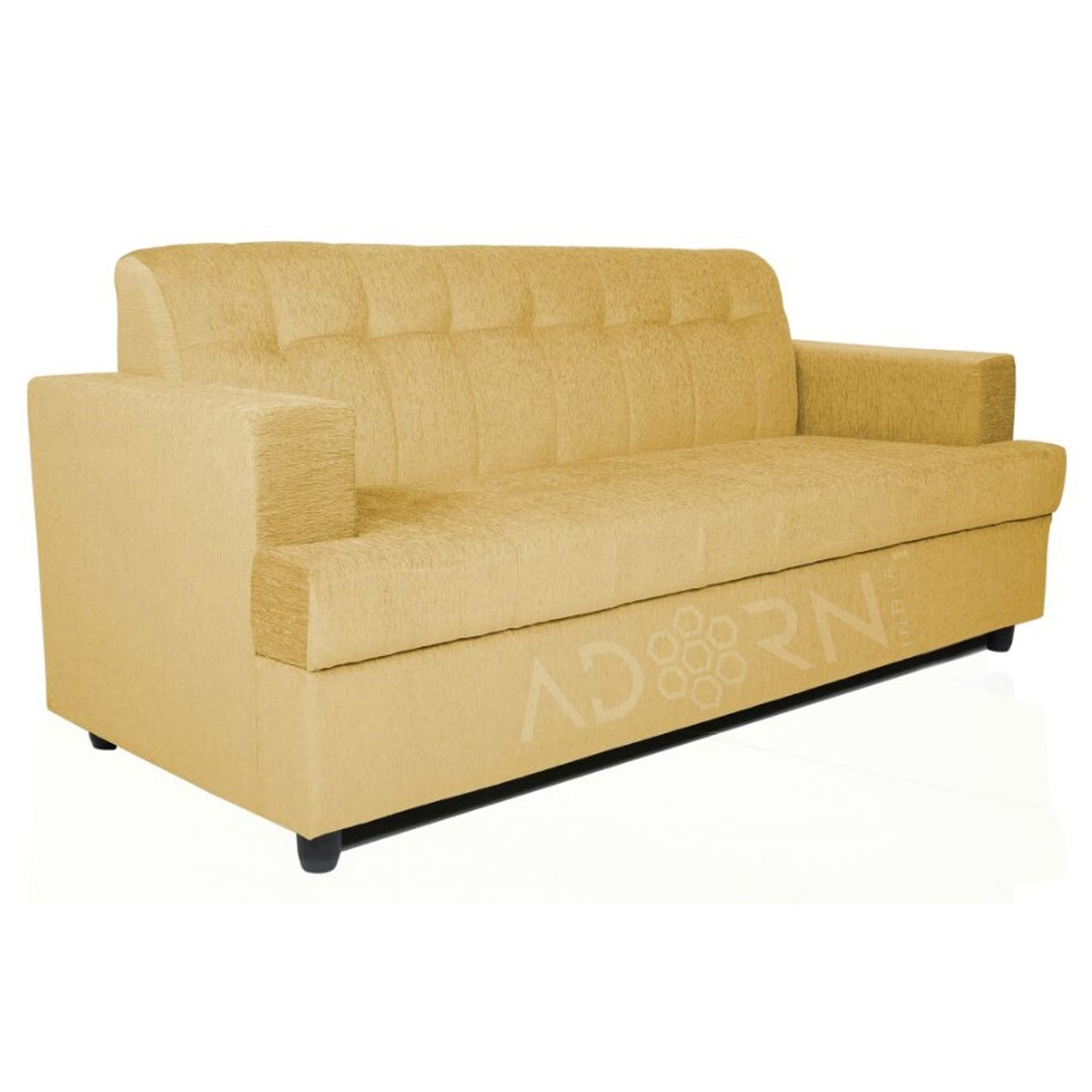Adorn India Aleena 3 Seater Sofa(Light Yellow)
