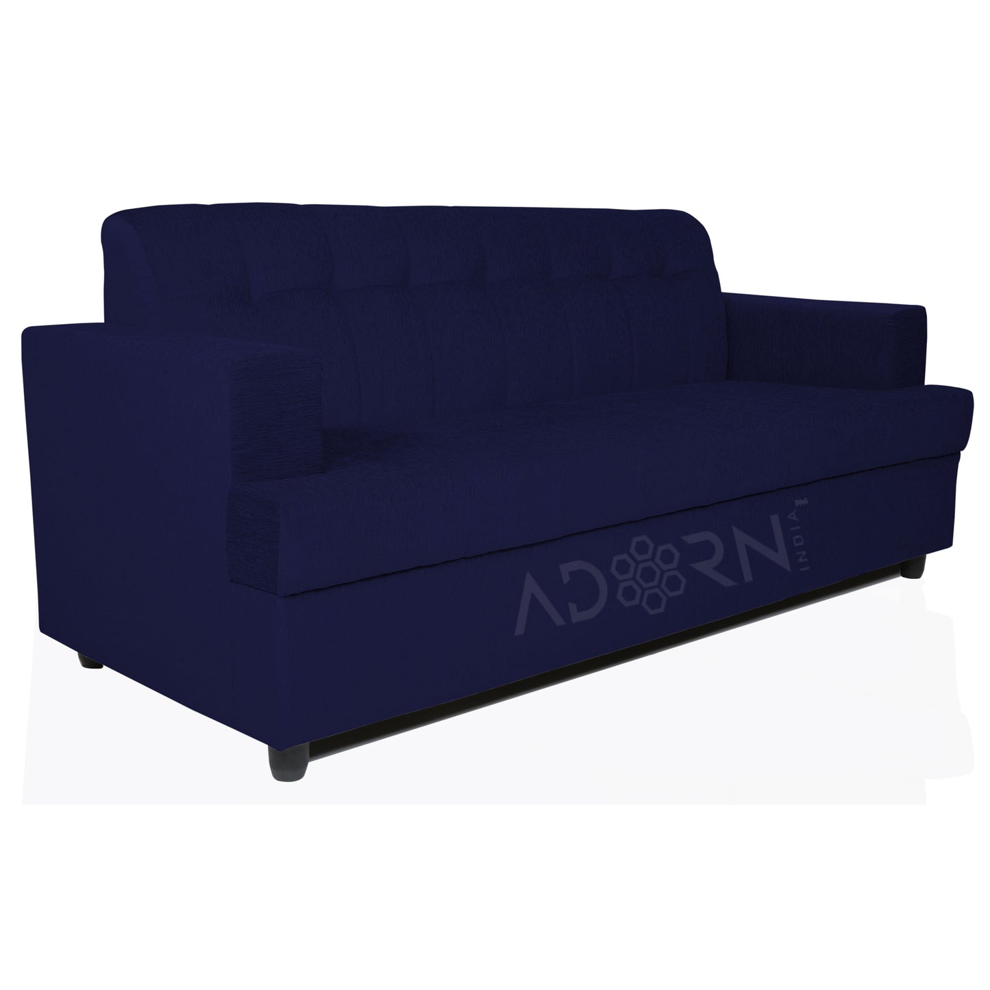 Adorn India Aleena 3 Seater Sofa(Dark Blue)