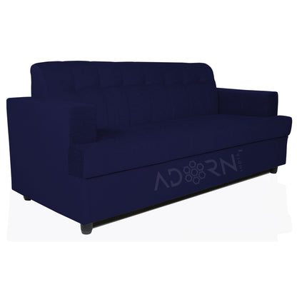 Adorn India Aleena 3 Seater Sofa(Dark Blue)