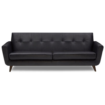 Adorn India Exclusive Alexus Leaterette Three Seater Sofa (Black)