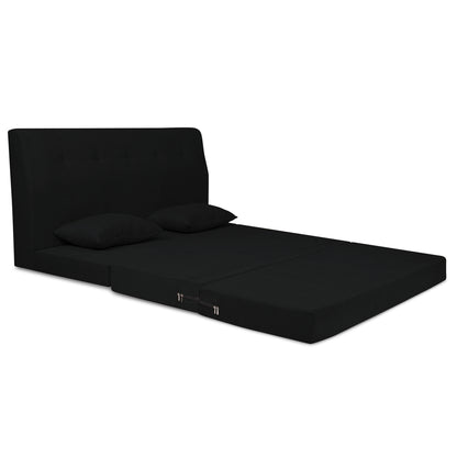 Adorn India Easy Highback Three Seater Sofa Cum Bed Decent 6' x 6' (Black) (1 Year Warranty)