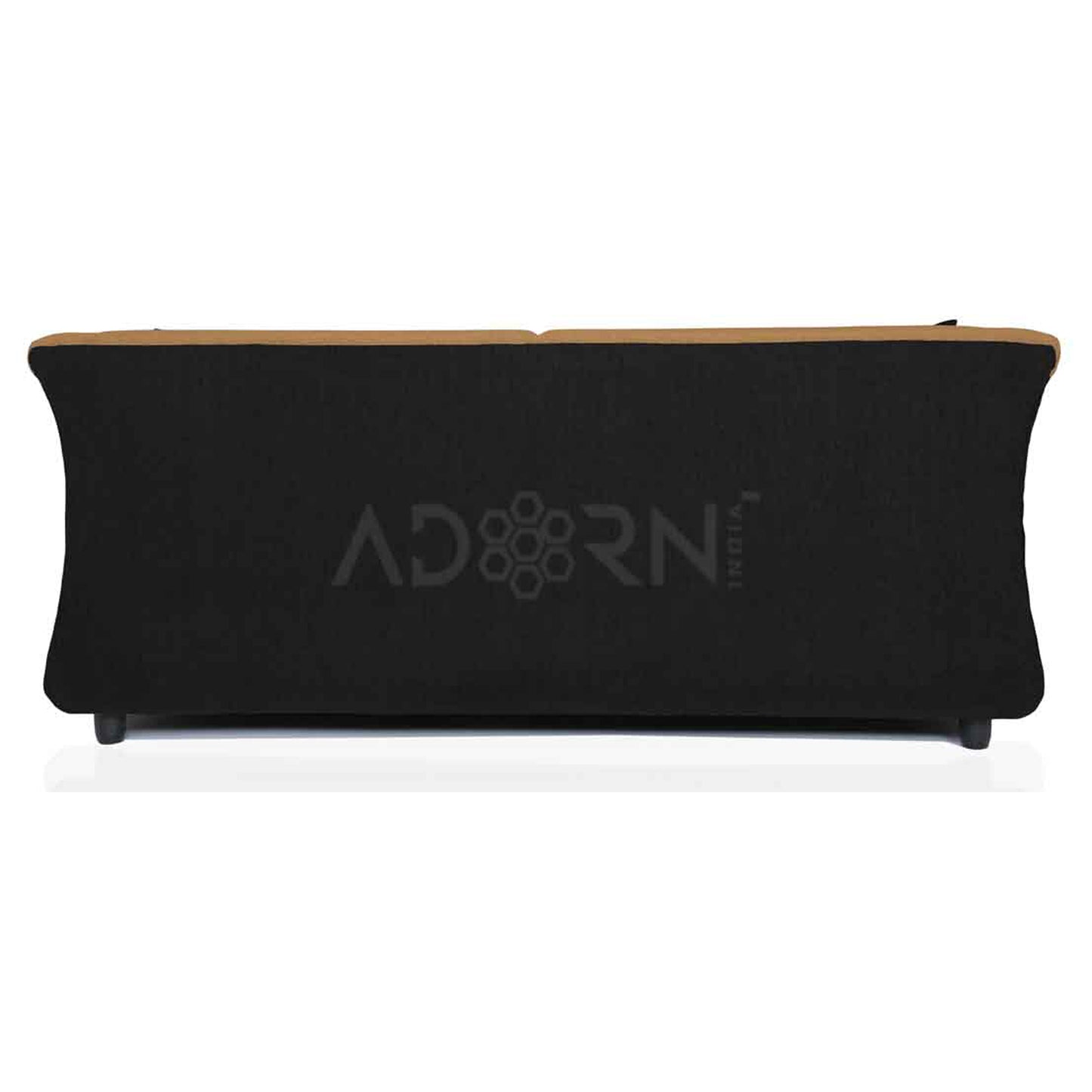 Adorn India Acura 3 Seater Sofa(Camel & Black)