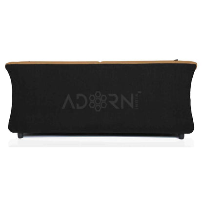 Adorn India Acura 3 Seater Sofa(Camel & Black)