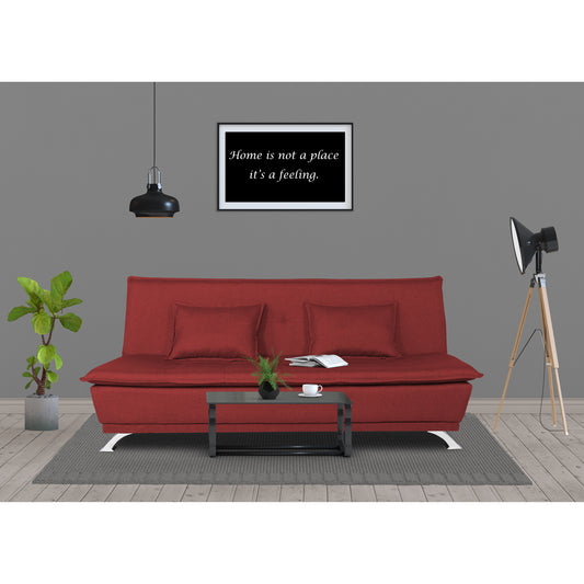 Adorn India Arden 4 Seater Sofa Cum Bed 4 x 6 (Maroon) (3 Year Warranty)