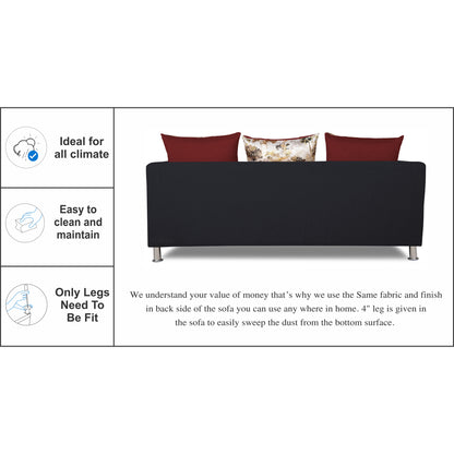 Adorn India Exclusive Two Tone Alita Compact 3-1-1 Sofa Set (Maroon & Black), Wood, Foam