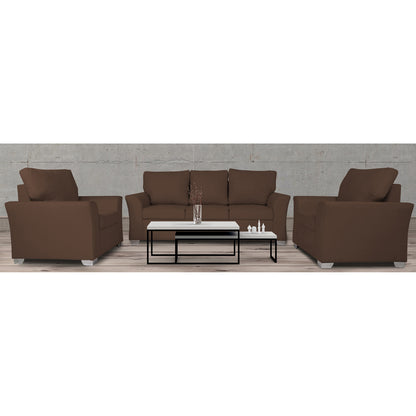 Adorn India Alexia Five Seater Sofa Set 3-1-1 (Brown)