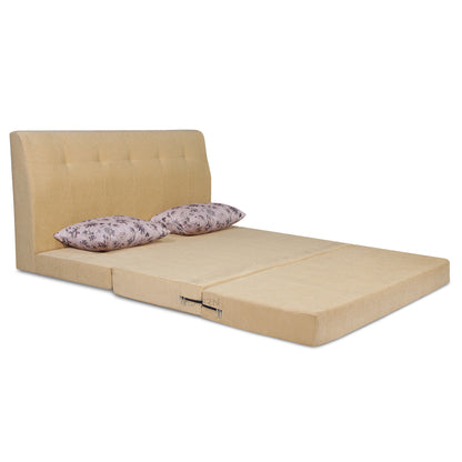 Adorn India Easy Highback Three Seater Sofa Cum Bed Floral 5' x 6' (Beige) (1 Year Warranty)