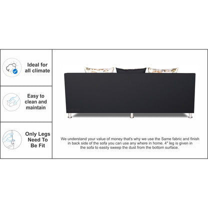 Adorn India Alica Modular Sofa Set(Black)