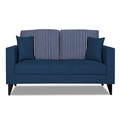 Adorn India Hector Stripes 2 Seater Sofa (Blue) Martin Plus (3 Year Warranty)