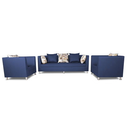 Adorn India Alica 3-1-1 5 Seater Sofa Set(Blue)
