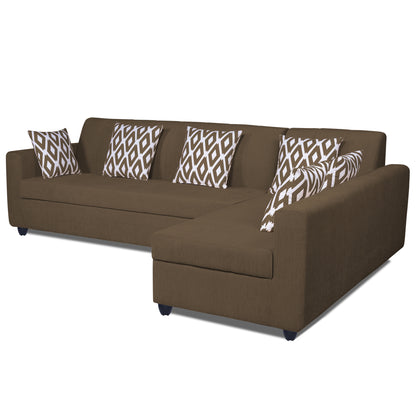 Adorn India Rio HighBack L Shape 6 Seater Sofa Set (Right Hand Side) (Camel) (3 Year Warranty)