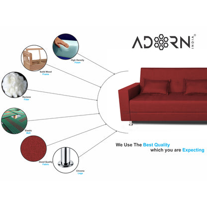 Adorn India Flora Sofa Cum bed (Maroon)