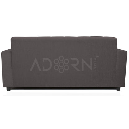 Adorn India Aleena 3 Seater Sofa(Grey)