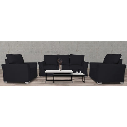 Adorn India Alexia 3+1+1 Sofa Set(Black)