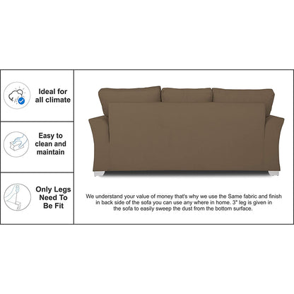 Adorn India Alexia 3 Seater Sofa(Brown)