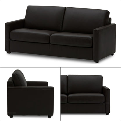Adorn India Exclusive Flavio Leatherette 3-1-1 Sofa Set (Black)
