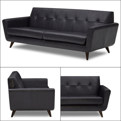 Adorn India Exclusive Alexus Leaterette 3+2 Sofa Set (Black)