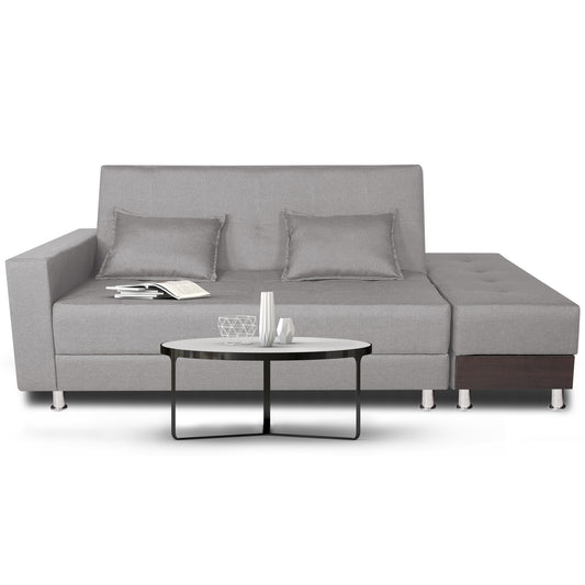 Adorn India Flora Sofa Cum bed (Light Grey)