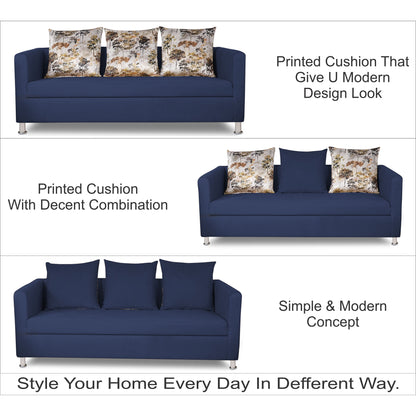 Adorn India Alita 3-1-1 Compact 5 Seater Sofa Set (Blue)