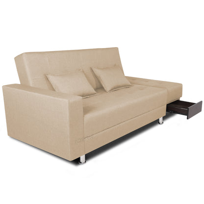 Adorn India Flora Sofa Cum Bed(Beige)