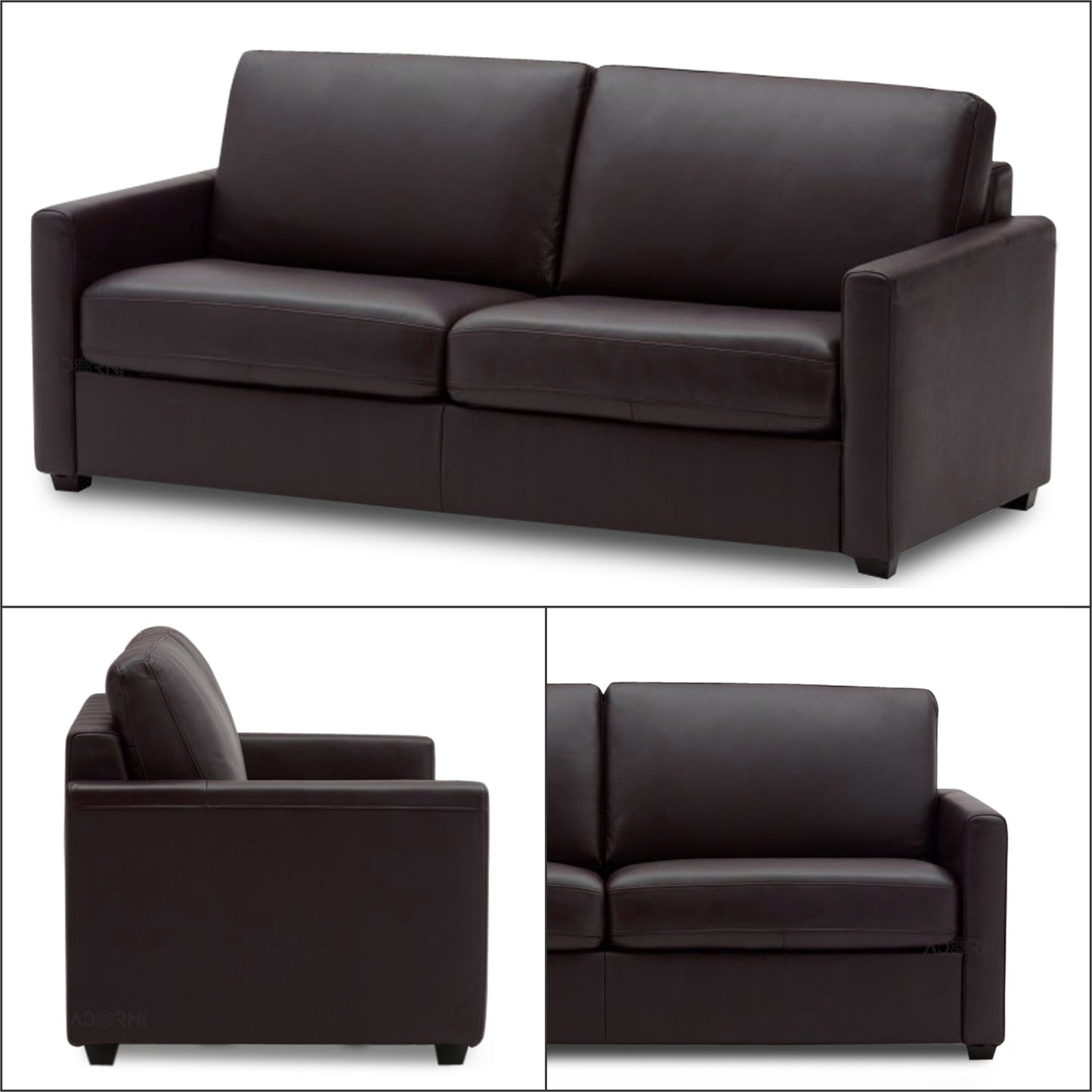 Adorn India Exclusive Flavio Leatherette 3-1-1 Sofa Set (Brown)