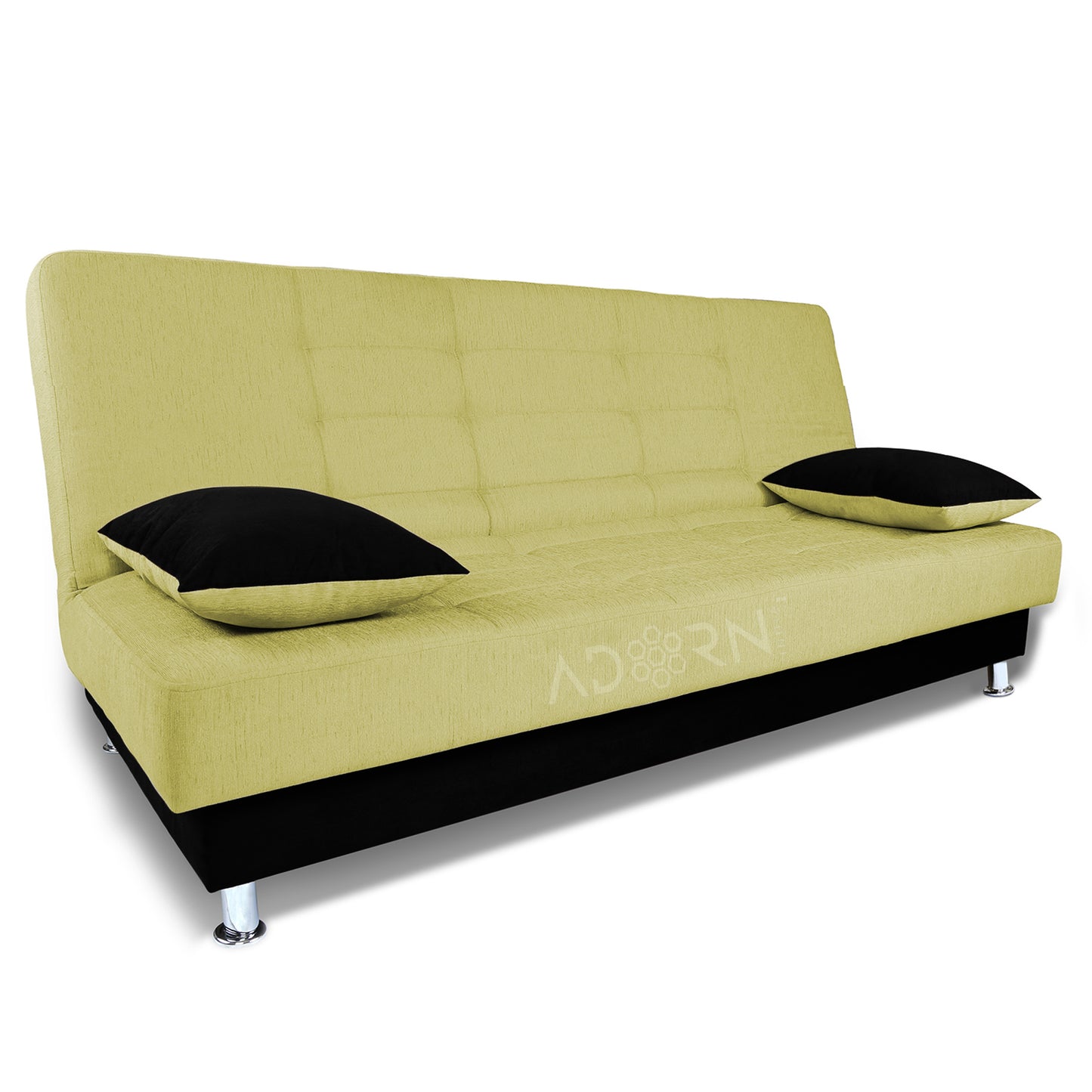 Adorn India Alyssum 3 Seater Sofa Cum Bed (Green & Black)