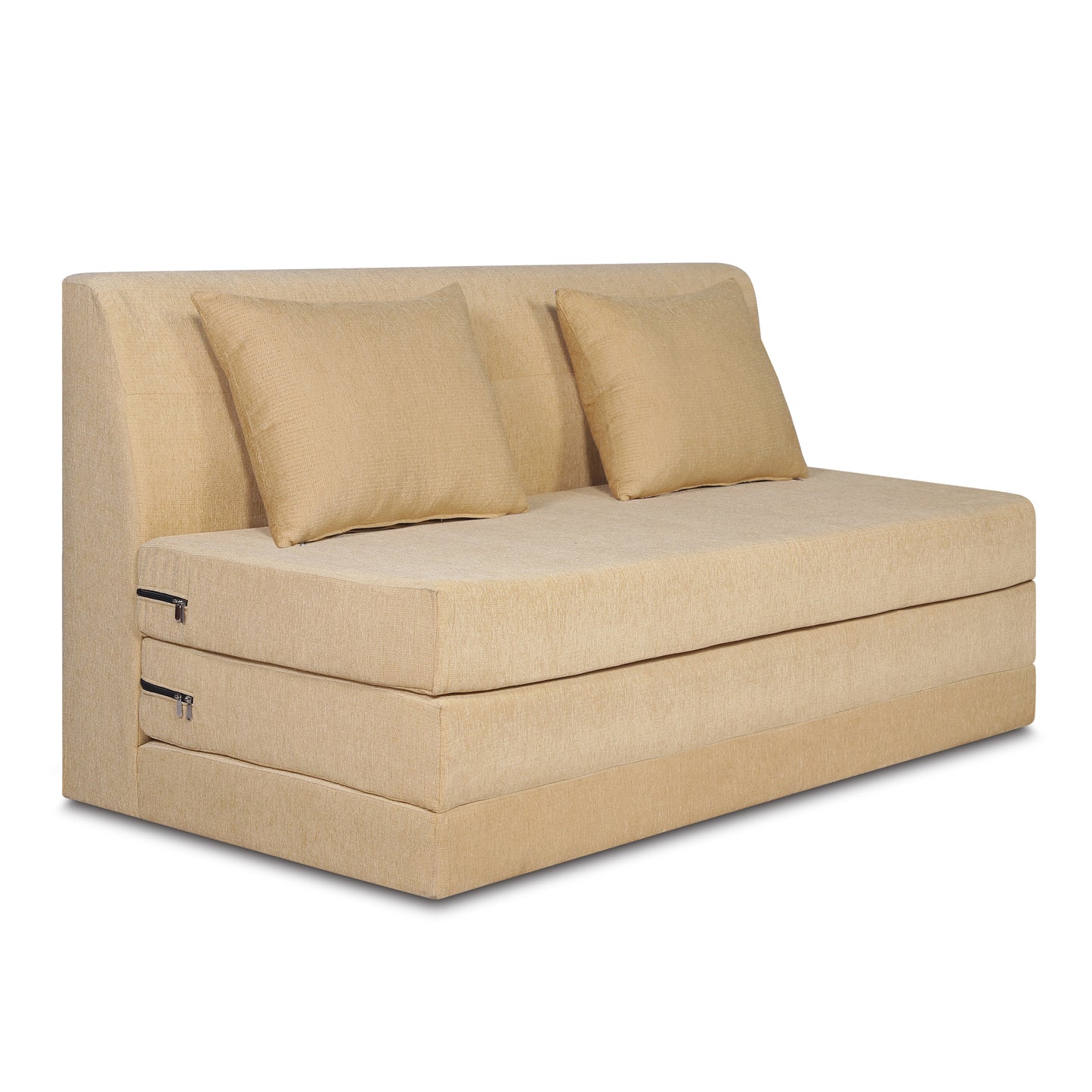 Adorn India Easy Highback Three Seater Sofa Cum Bed Decent 6' x 6' (Beige) (1 Year Warranty)