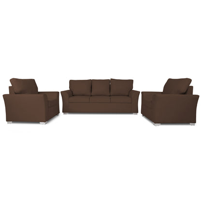 Adorn India Alexia Five Seater Sofa Set 3-1-1 (Brown)