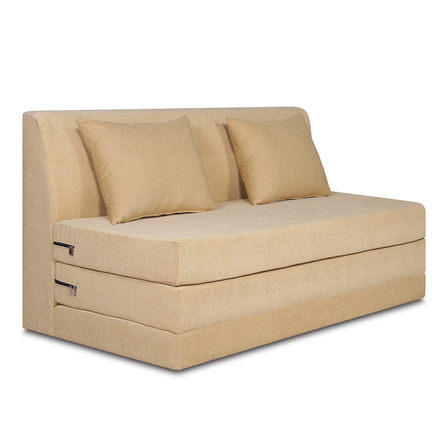 Adorn India Easy Highback Two Seater Sofa Cum Bed Decent 4' x 6' (Beige) (1 Year Warranty)