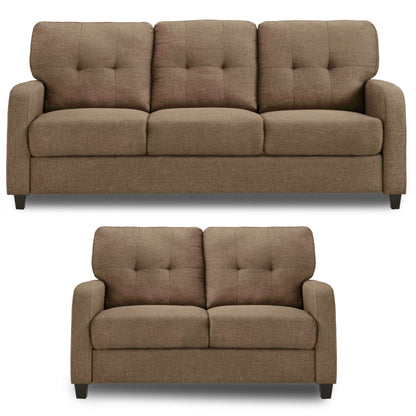 Adorn India Astor 3+2 5 Seater Sofa Set (Camel) (3 Year Warranty)