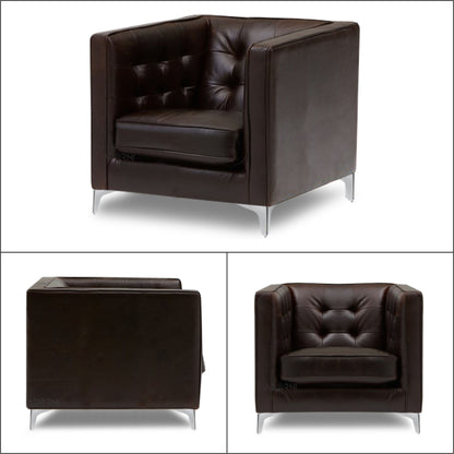 Adorn India Exclusive Cosmos Leatherette 3-1-1 Sofa Set (Brown)