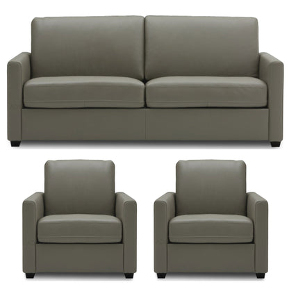 Adorn India Exclusive Flavio Leatherette 3-1-1 Sofa Set (Grey)