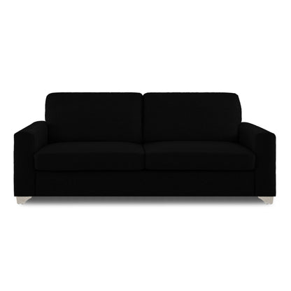 Adorn India Straight line 3 Seater Sofa(Black)