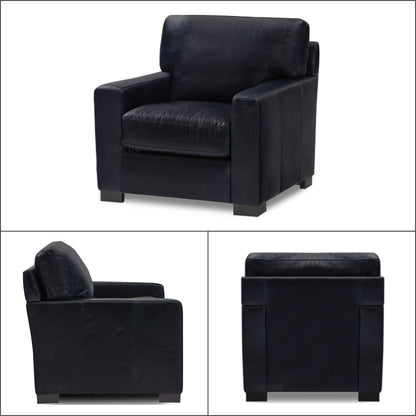 Adorn India Exclusive Rosina Leatherette 3-1-1 Sofa Set (Black)