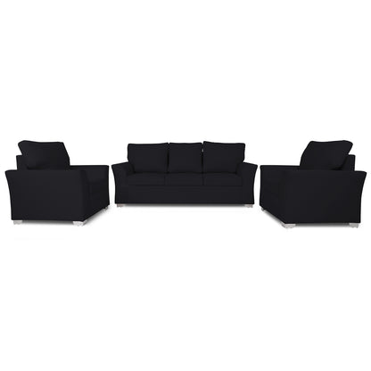 Adorn India Alexia 3+1+1 Sofa Set(Black)