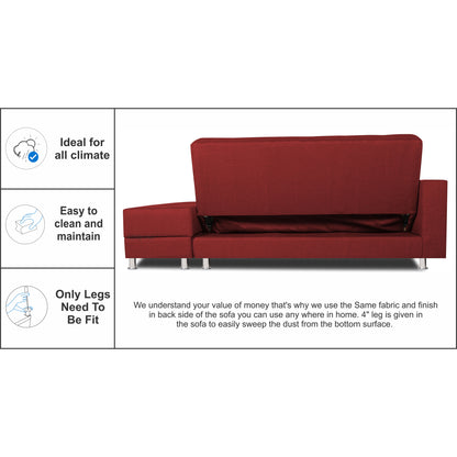 Adorn India Flora Sofa Cum bed (Maroon)
