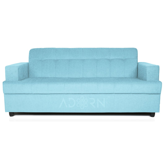 Adorn India Aleena 3 Seater Sofa(Light Blue)