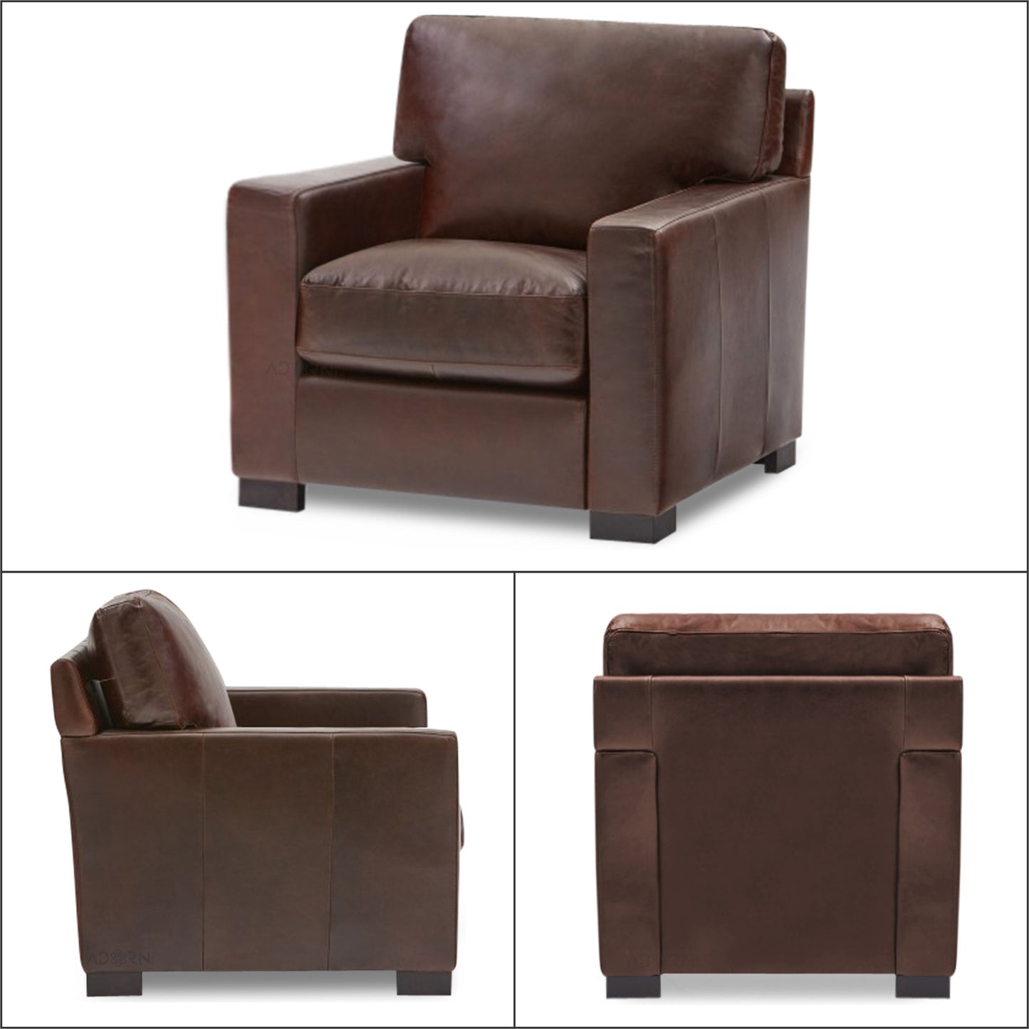 Adorn India Exclusive Rosina Leatherette 3-1-1 Sofa Set (Light Brown)