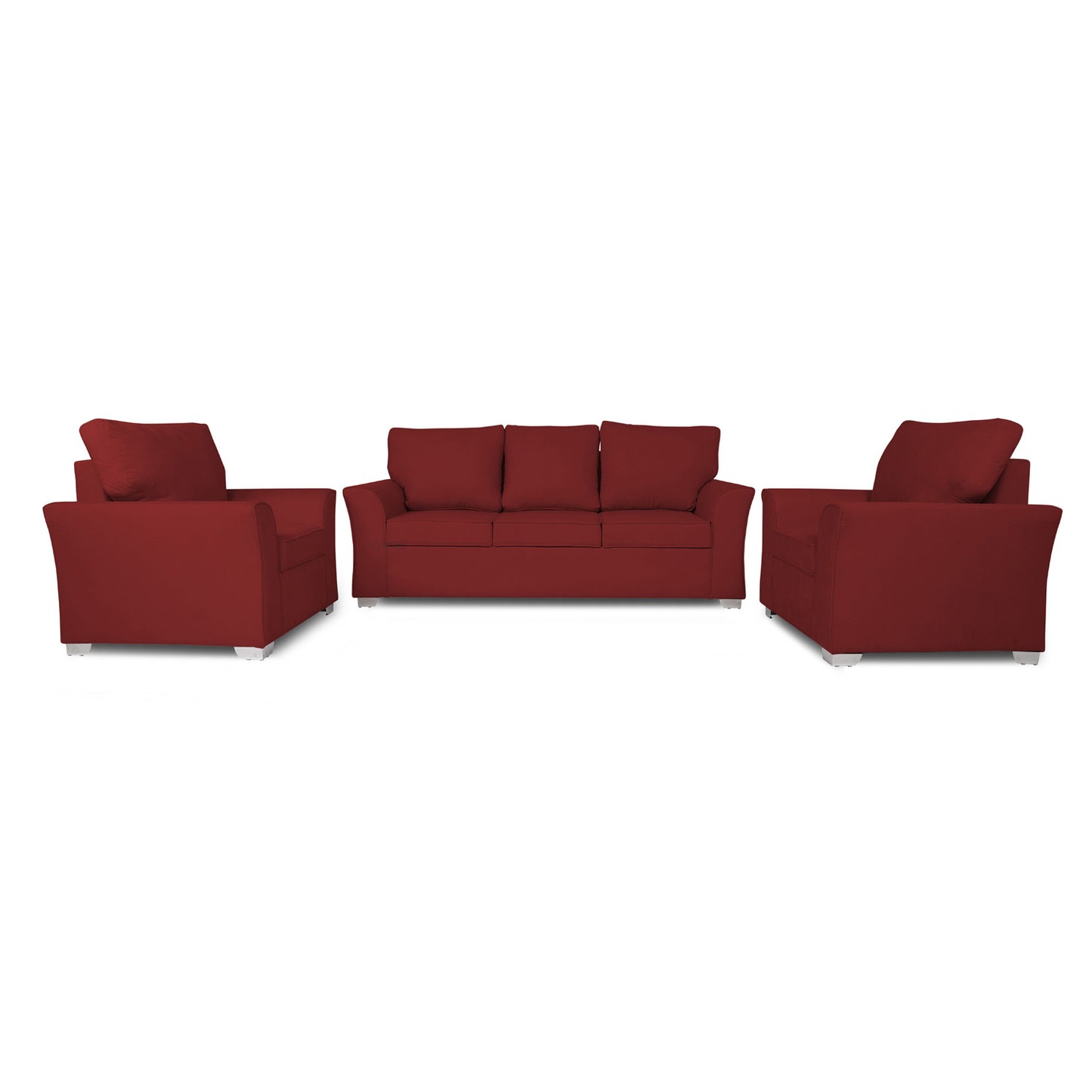 Adorn India Alexia 3+1+1 Sofa Set(Maroon)